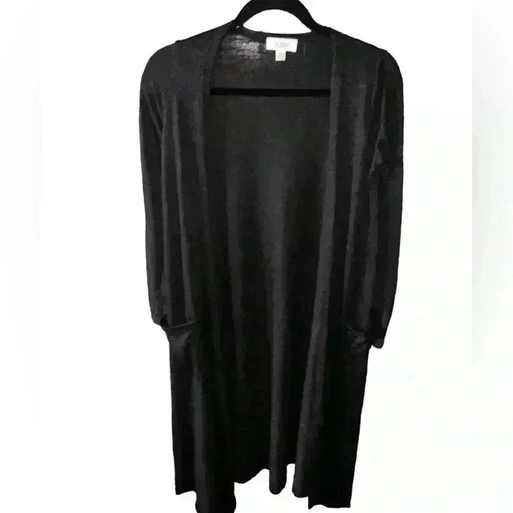 Lularoe XS Black Sarah cardigan. Summer weight linen‎ slub feel. Beautiful. NWT